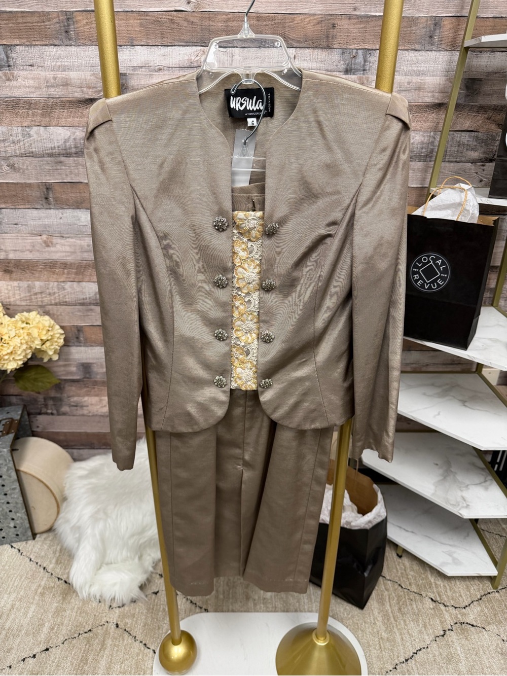 Ursula of Switzerland Silk Two Piece Blazer & Skirt